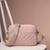   baby pink polyester diamond quilted sling bag