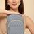   powder blue polyester teardrop quilted sling bag