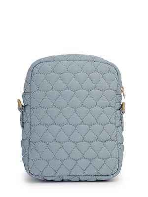  powder blue polyester teardrop quilted sling bag 5