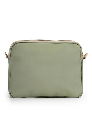   sage green polyester solid sling bag 5