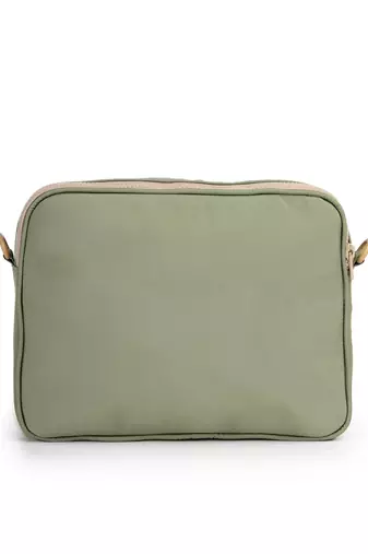   sage green polyester solid sling bag