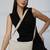   ivory white polyester geometric sling bag