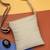   ivory white polyester teardrop quilted sling bag