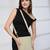   ivory white polyester teardrop quilted sling bag