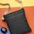   black polyester teardrop quilted sling bag