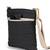   black polyester teardrop quilted sling bag