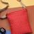   red polyester teardrop quilted sling bag