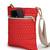   red polyester teardrop quilted sling bag