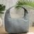   dusty blue polyester wave quilted handheld bag