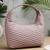   dusty pink polyester wave quilted handheld bag
