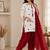 red embroidery cotton full stitched farshi salwar