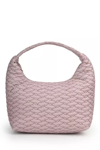   dusty pink polyester wave quilted handheld bag