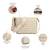   beige polyester striped quilted sling bag