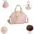   dusty pink polyester striped quilted mini bag