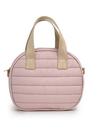   dusty pink polyester striped quilted mini bag 5
