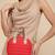   red polyester striped quilted mini bag