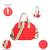   red polyester striped quilted mini bag