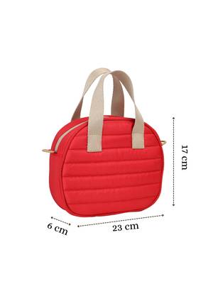   red polyester striped quilted mini bag 4