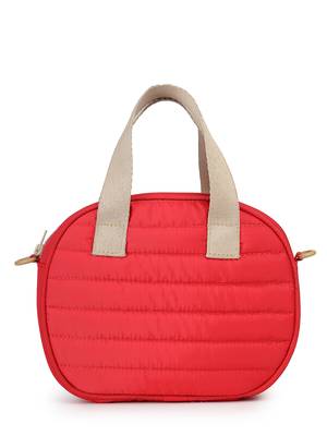   red polyester striped quilted mini bag 5