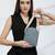   dusty blue polyester quilted sling bag