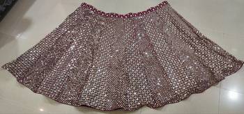 Wine 9mm Sequin and Zari Embroidered Faux Georgette Indian Wedding Lehenga Choli 4