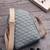   dusty blue polyester quilted sling bag
