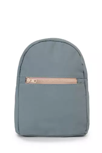   dusty blue polyester quilted sling bag