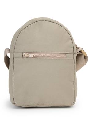   taupe polyester quilted sling bag 5