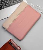   dusty pink polyester colour blocked laptop sleeve (upto 16")