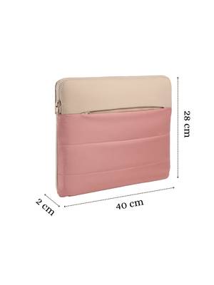   dusty pink polyester colour blocked laptop sleeve (upto 16") 4