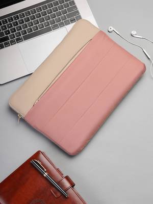   dusty pink polyester colour blocked laptop sleeve (upto 14") 1