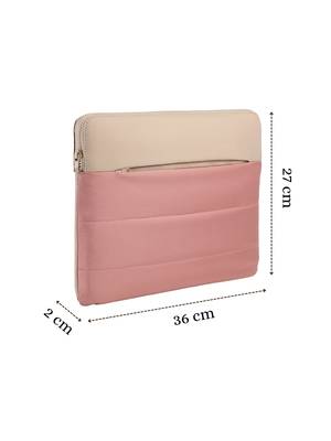   dusty pink polyester colour blocked laptop sleeve (upto 14") 4