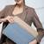   dusty blue polyester colour blocked laptop sleeve (upto 16")