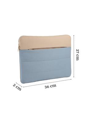   dusty blue polyester colour blocked laptop sleeve (upto 14") 4