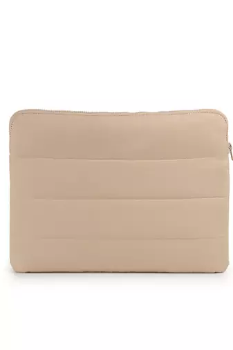   dusty blue polyester colour blocked laptop sleeve (upto 14")