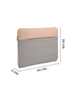   sage green polyester colour blocked laptop sleeve (upto 16") 4