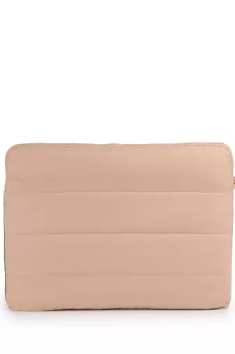   sage green polyester colour blocked laptop sleeve (upto 14")