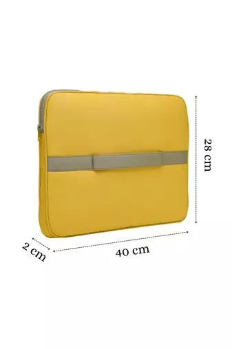   mustard & olive polyester color blocked laptop sleeve (upto 16")