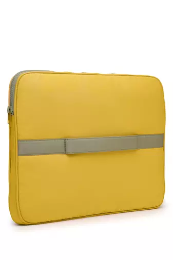   mustard & olive polyester color blocked laptop sleeve (upto 16")