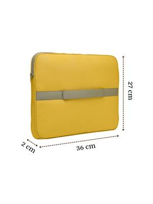   mustard & olive polyester color blocked laptop sleeve (upto 16") 4