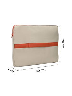   beige & rust polyester color blocked laptop sleeve (upto 16") 4