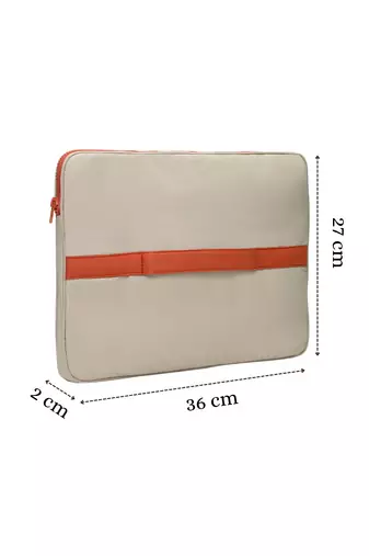   beige & rust polyester color blocked laptop sleeve (upto 14")