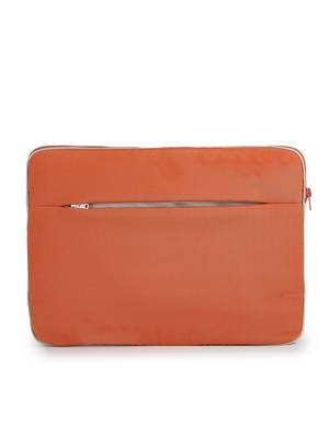   beige & rust polyester color blocked laptop sleeve (upto 14") 5