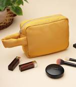   mustard yellow polyester travel pouch