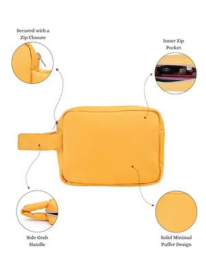   mustard yellow polyester travel pouch 3