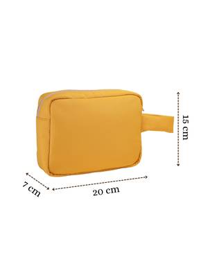   mustard yellow polyester travel pouch 4