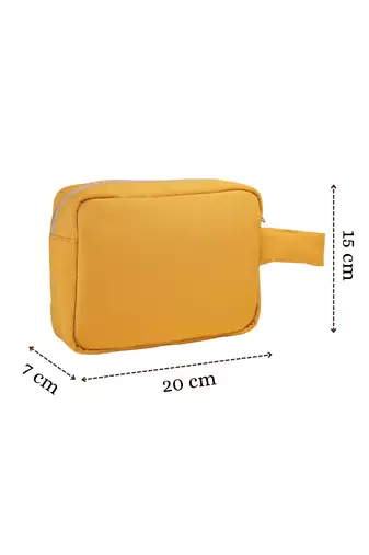   mustard yellow polyester travel pouch