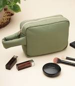   olive green polyester travel pouch