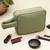   olive green polyester travel pouch
