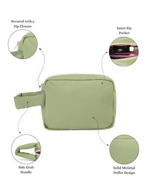   olive green polyester travel pouch 3